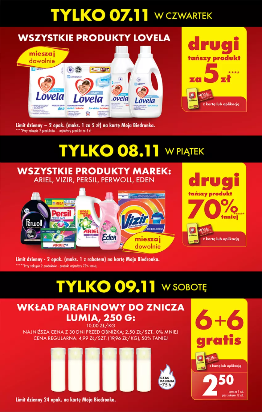 Gazetka promocyjna Biedronka - Od Czwartku - ważna 07.11 do 13.11.2024 - strona 11 - produkty: Ariel, Lovela, Persil, Perwoll, Vizir, Znicz