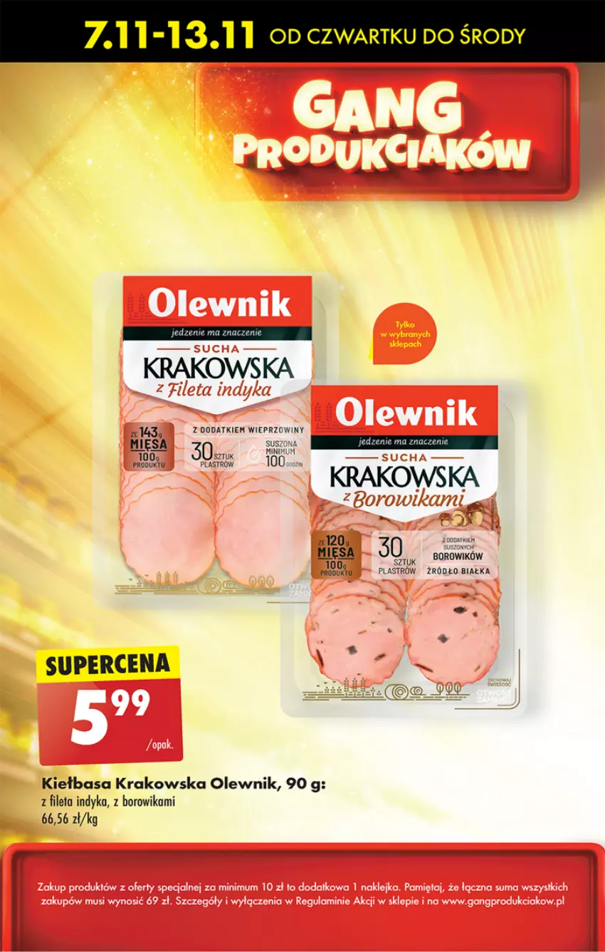 Gazetka promocyjna Biedronka - Od Czwartku - ważna 07.11 do 13.11.2024 - strona 29 - produkty: Kiełbasa, Kiełbasa krakowska, Olewnik