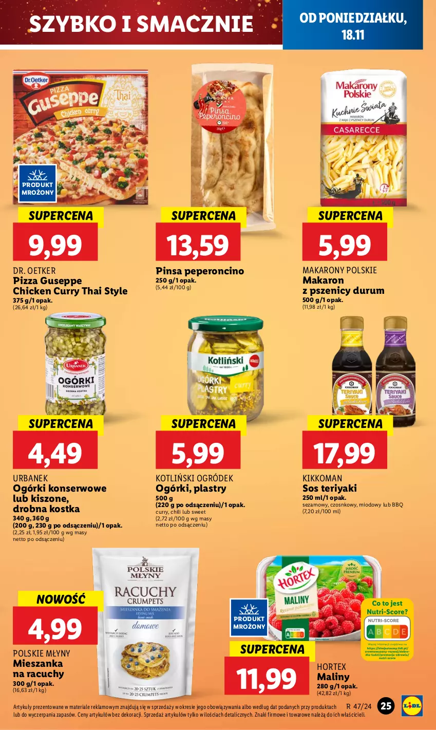 Gazetka promocyjna Lidl - GAZETKA - ważna 18.11 do 20.11.2024 - strona 29 - produkty: Dr. Oetker, Hortex, Makaron, Maliny, Ogórki konserwowe, Ogród, Pizza, Polskie Młyny, Rum, Ser, Sezam, Sos