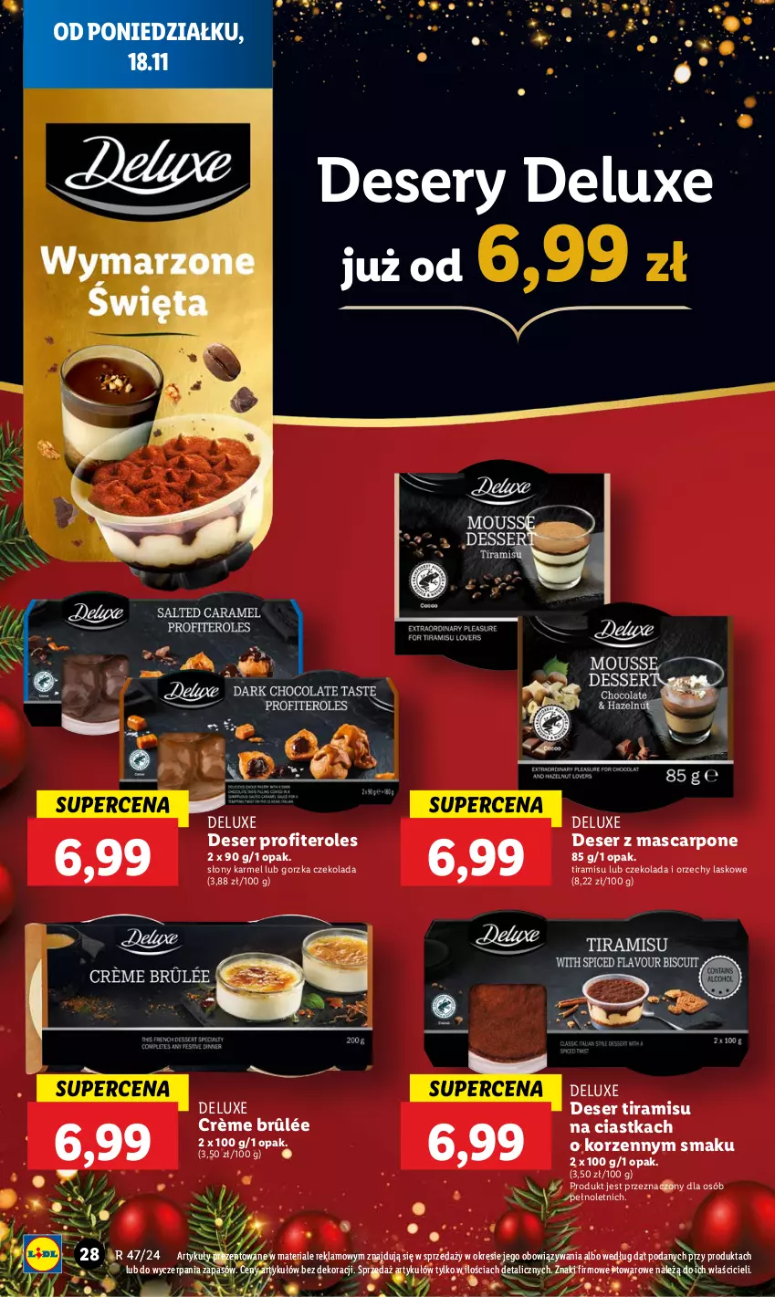 Gazetka promocyjna Lidl - GAZETKA - ważna 18.11 do 20.11.2024 - strona 32 - produkty: Ciastka, Crème brûlée, Czekolada, Deser, Mascarpone, Ser