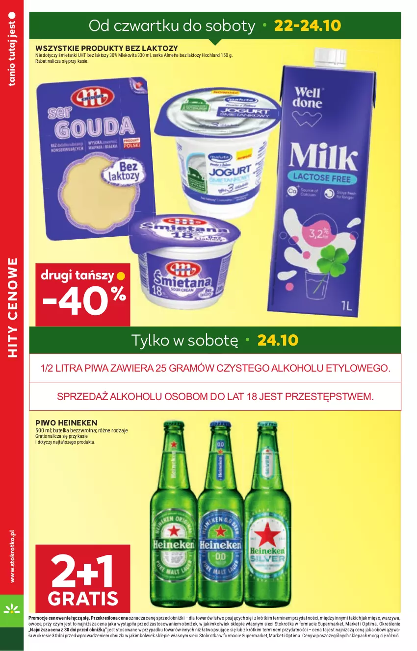 Gazetka promocyjna Stokrotka - Supermarket - ważna 22.10 do 28.10.2026 - strona 3 - produkty: Almette, Gra, Heineken, Hochland, Mięso, Mleko, Mlekovita, Optima, Owoce, Piwa, Piwo, Ser, Warzywa