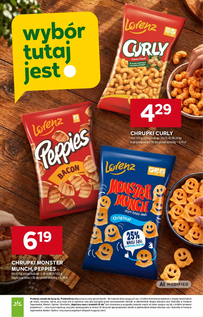 Gazetka promocyjna Stokrotka - Supermarket - ważna 22.10 do 28.10.2026 - strona 37 - produkty: Chrupki, Mięso, Monster Munch, Optima, Owoce, Warzywa
