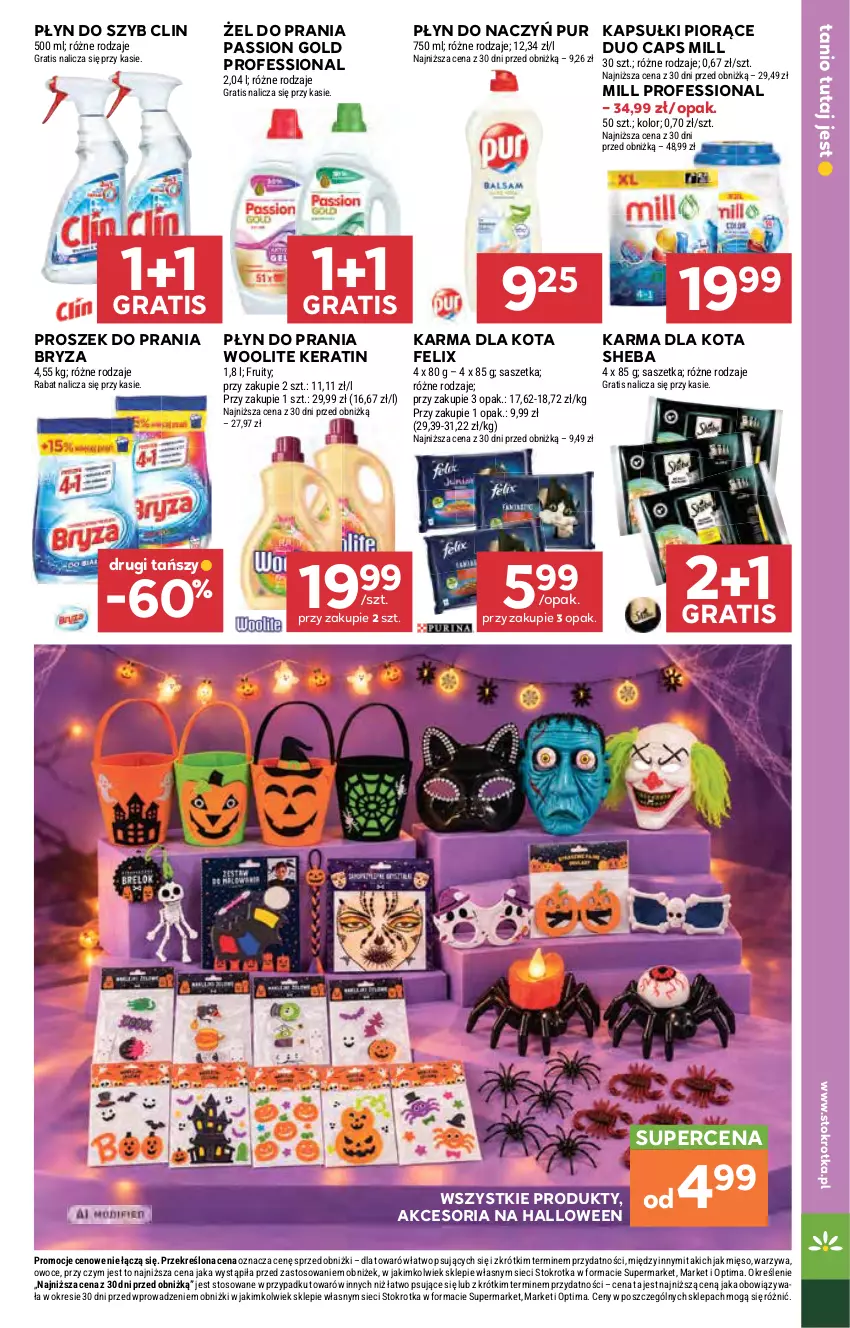 Gazetka promocyjna Stokrotka - Supermarket - ważna 22.10 do 28.10.2026 - strona 42 - produkty: Bryza, Clin, Felix, Gra, Mięso, Optima, Owoce, Płyn do prania, Płyn do szyb, Proszek do prania, Pur, Sheba, Warzywa, Woolite