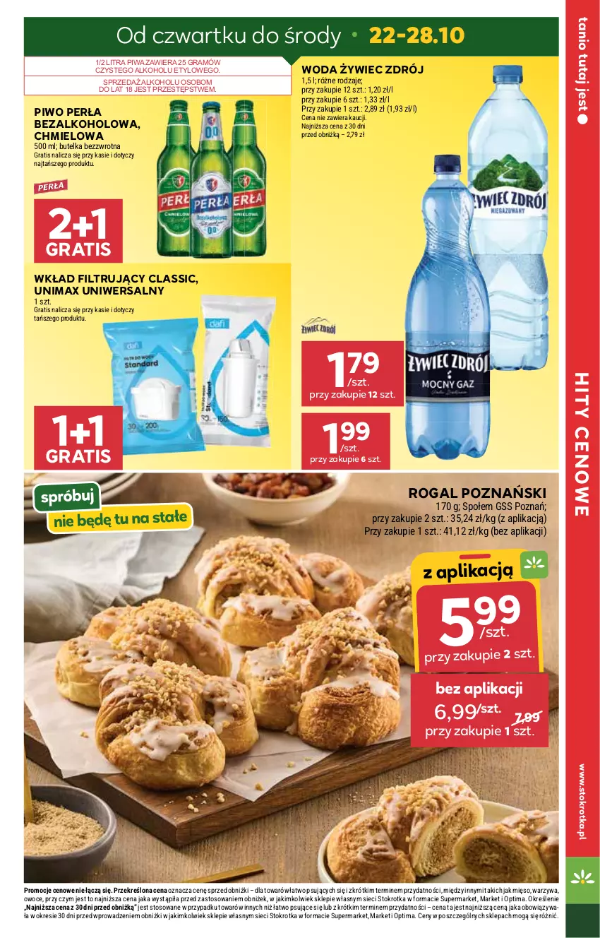 Gazetka promocyjna Stokrotka - Supermarket - ważna 22.10 do 28.10.2026 - strona 6 - produkty: Gra, Mięso, Optima, Owoce, Perła, Piwa, Piwo, Rogal, Warzywa, Wkład filtrujący, Woda