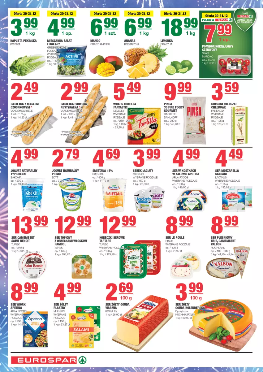 Gazetka promocyjna Spar - EuroSpar - ważna 27.12.2024 do 06.01.2025 - strona 2 - produkty: Bagietka, Bakoma, Brie, Camembert, Chleb, Fa, Fanta, Galbani, Gouda, Grissini, Hochland, Jogurt, Jogurt naturalny, Kuchnia, Limonka, Mango, Mieszanka sałat, Mozzarella, Piątnica, POLMLEK, Rust, Sałat, Ser, Ser pleśniowy, Ser topiony, Serek, Tarta, Tartare, Top, Tortilla, Zott