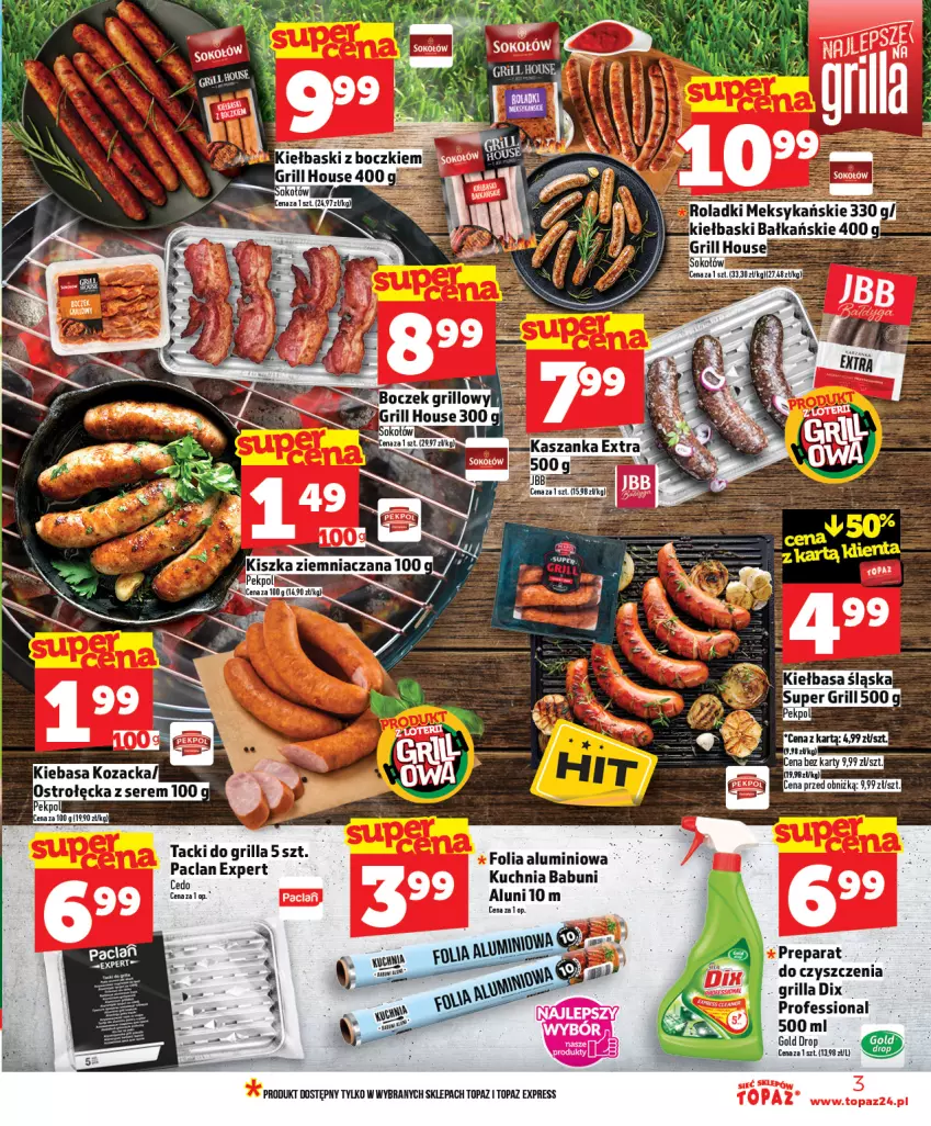 Gazetka promocyjna Topaz - Gazetka - ważna 16.04 do 22.04.2026 - strona 3 - produkty: Babuni, Folia aluminiowa, Grill, Kuchnia, Ser, Top
