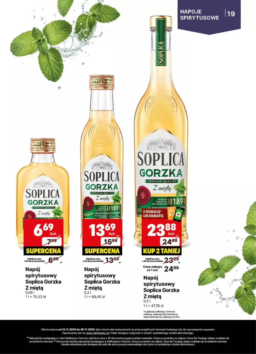 Gazetka promocyjna Delikatesy Centrum - Delibarek DC46-DC47 - ważna 13.11 do 26.11.2025 - strona 19 - produkty: Napój, Napoje, Rama, Rum, Soplica