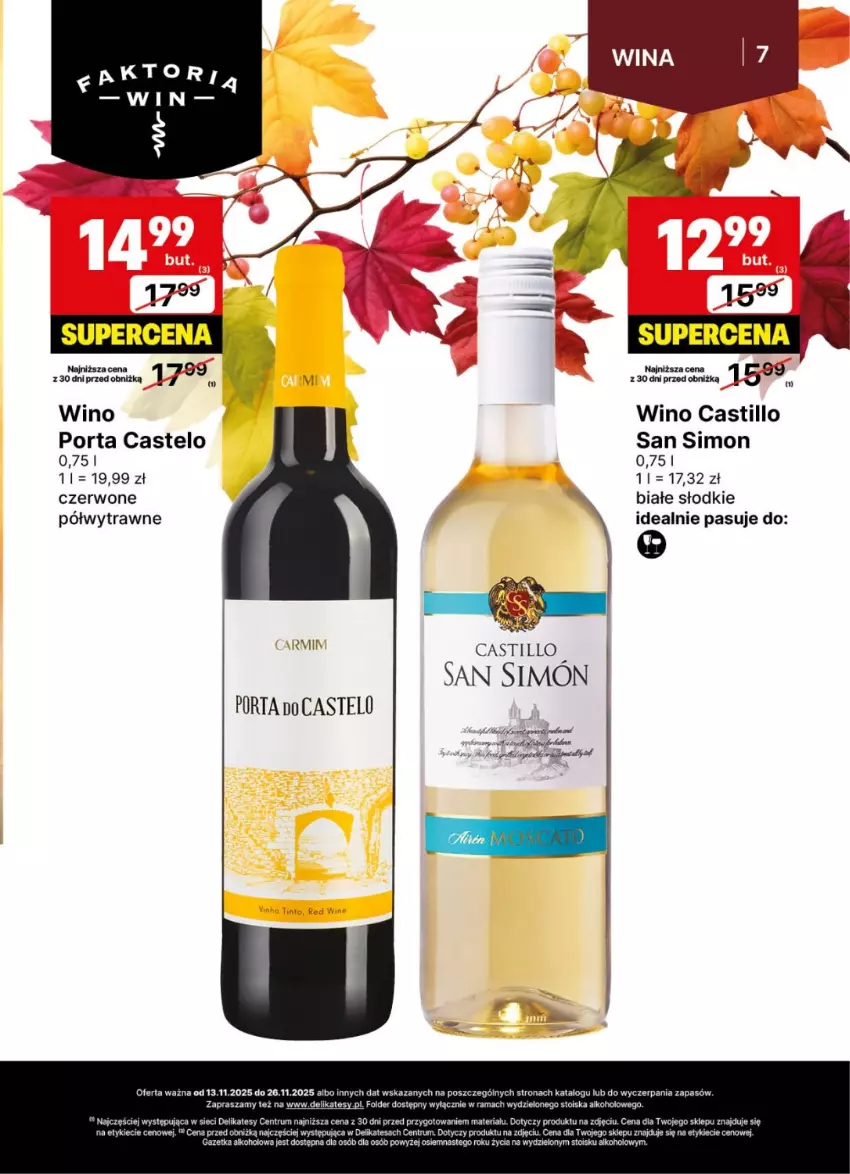 Gazetka promocyjna Delikatesy Centrum - Delibarek DC46-DC47 - ważna 13.11 do 26.11.2025 - strona 7 - produkty: Por, Rum, Wino