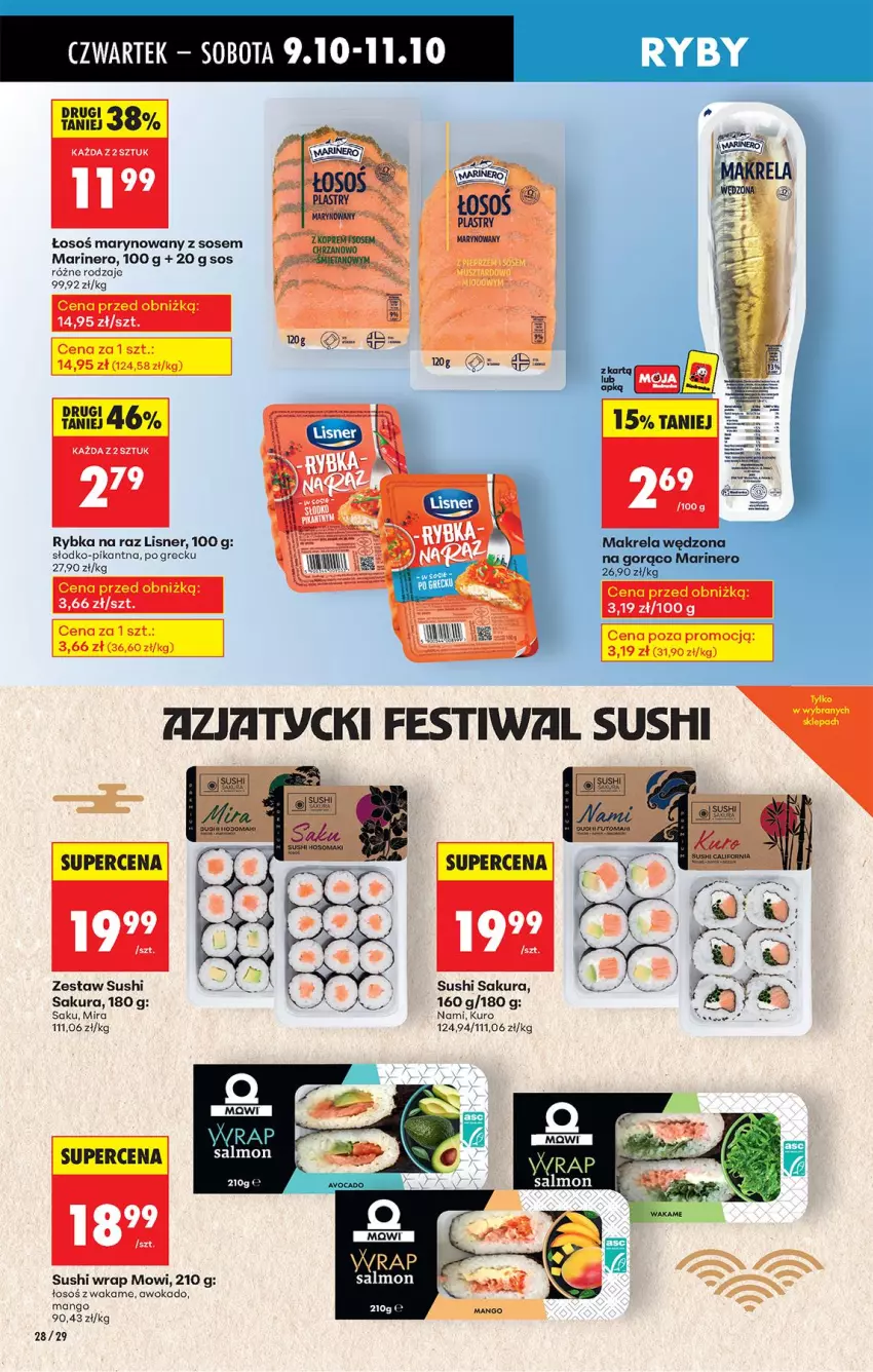 Gazetka promocyjna Biedronka - Od Czwartku - ważna 09.10 do 15.10.2025 - strona 34 - produkty: Lisner, Mango, Rybka na raz, Sos, Sushi