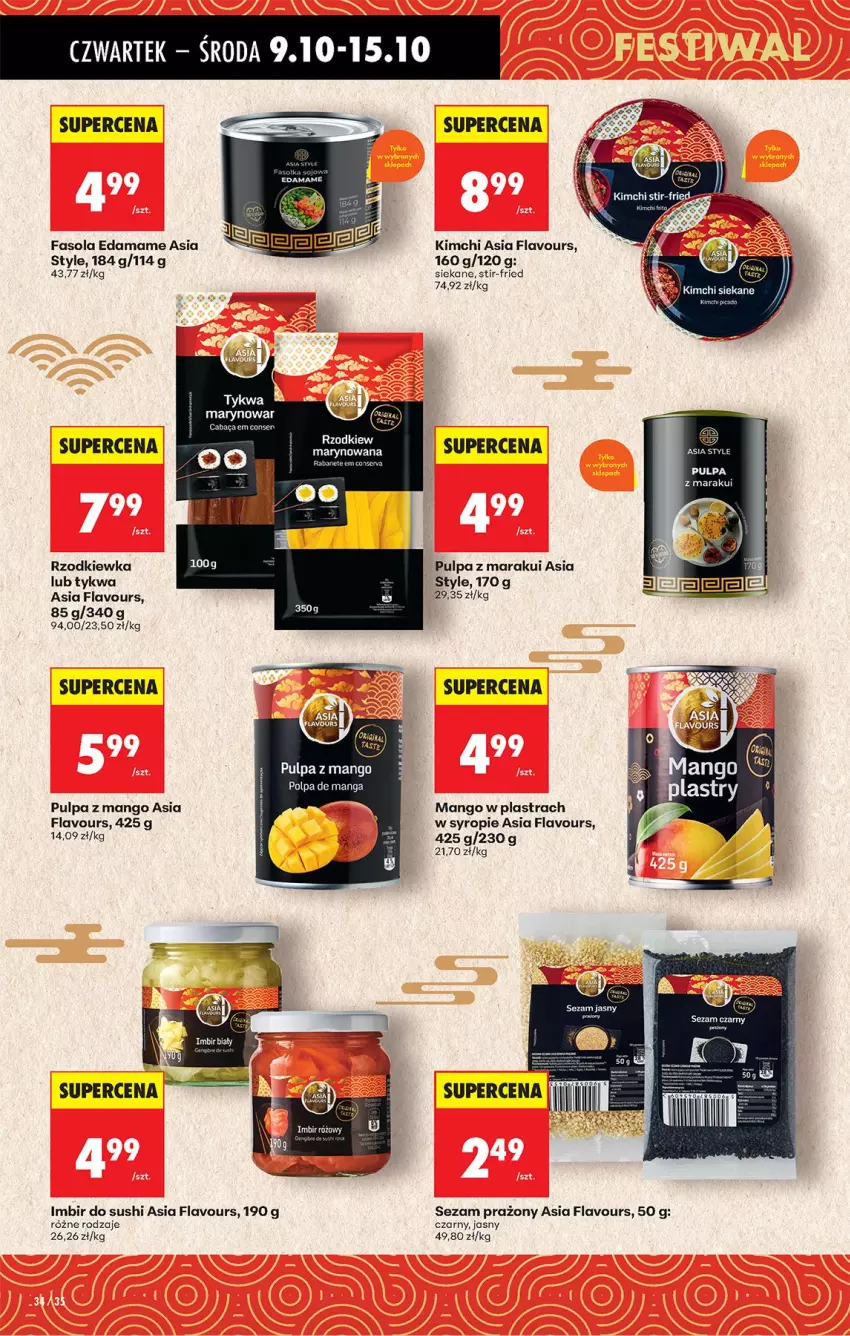 Gazetka promocyjna Biedronka - Od Czwartku - ważna 09.10 do 15.10.2025 - strona 40 - produkty: Edam, Fa, Fasola, Imbir, Mango, Rzodkiewka, Sezam, Sushi, Syrop
