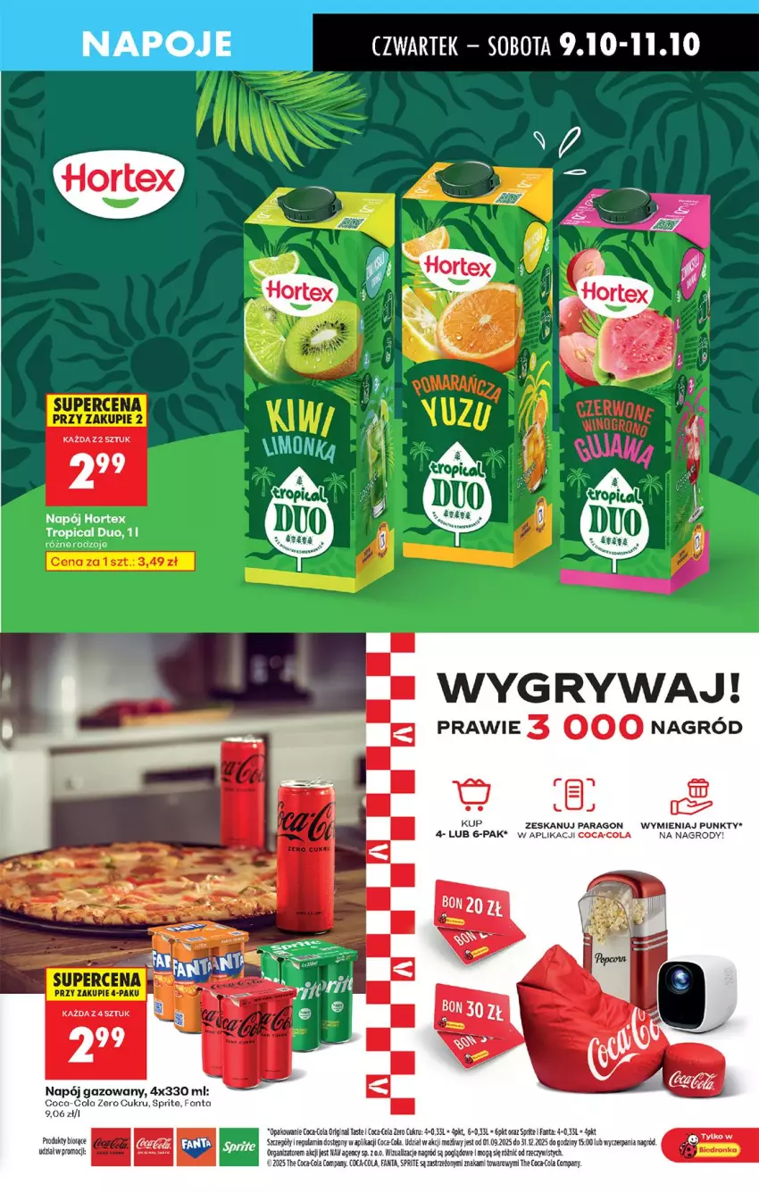 Gazetka promocyjna Biedronka - Od Czwartku - ważna 09.10 do 15.10.2025 - strona 67 - produkty: Coca-Cola, Fa, Fanta, Gin, Gry, Hortex, Napój, Napój gazowany, Sprite, Tropical