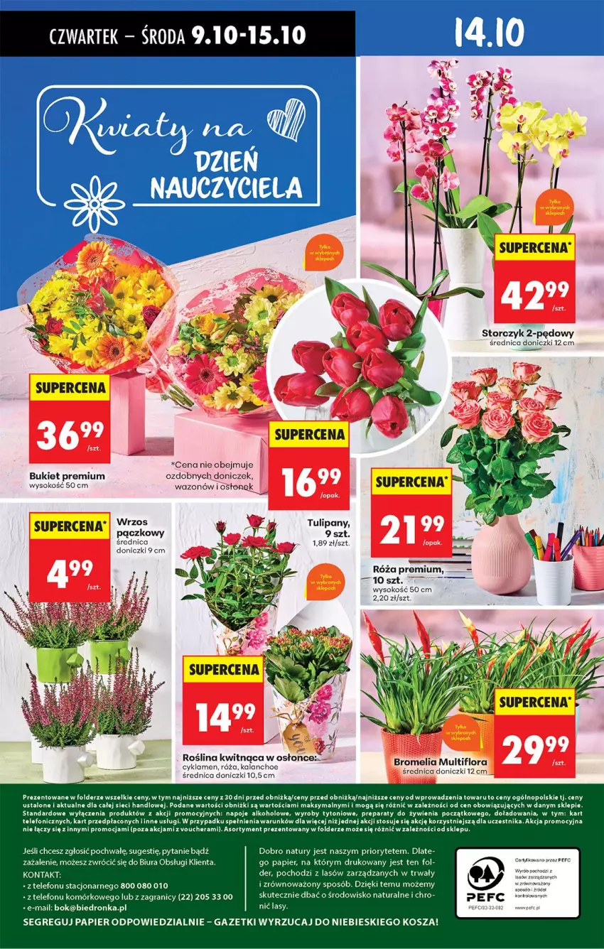 Gazetka promocyjna Biedronka - Od Czwartku - ważna 09.10 do 15.10.2025 - strona 82 - produkty: Bromelia, Bukiet, Flora, Gra, Kosz, Napoje, Papier, Róża, Sok, Storczyk, Telefon, Tulipan, Wazon