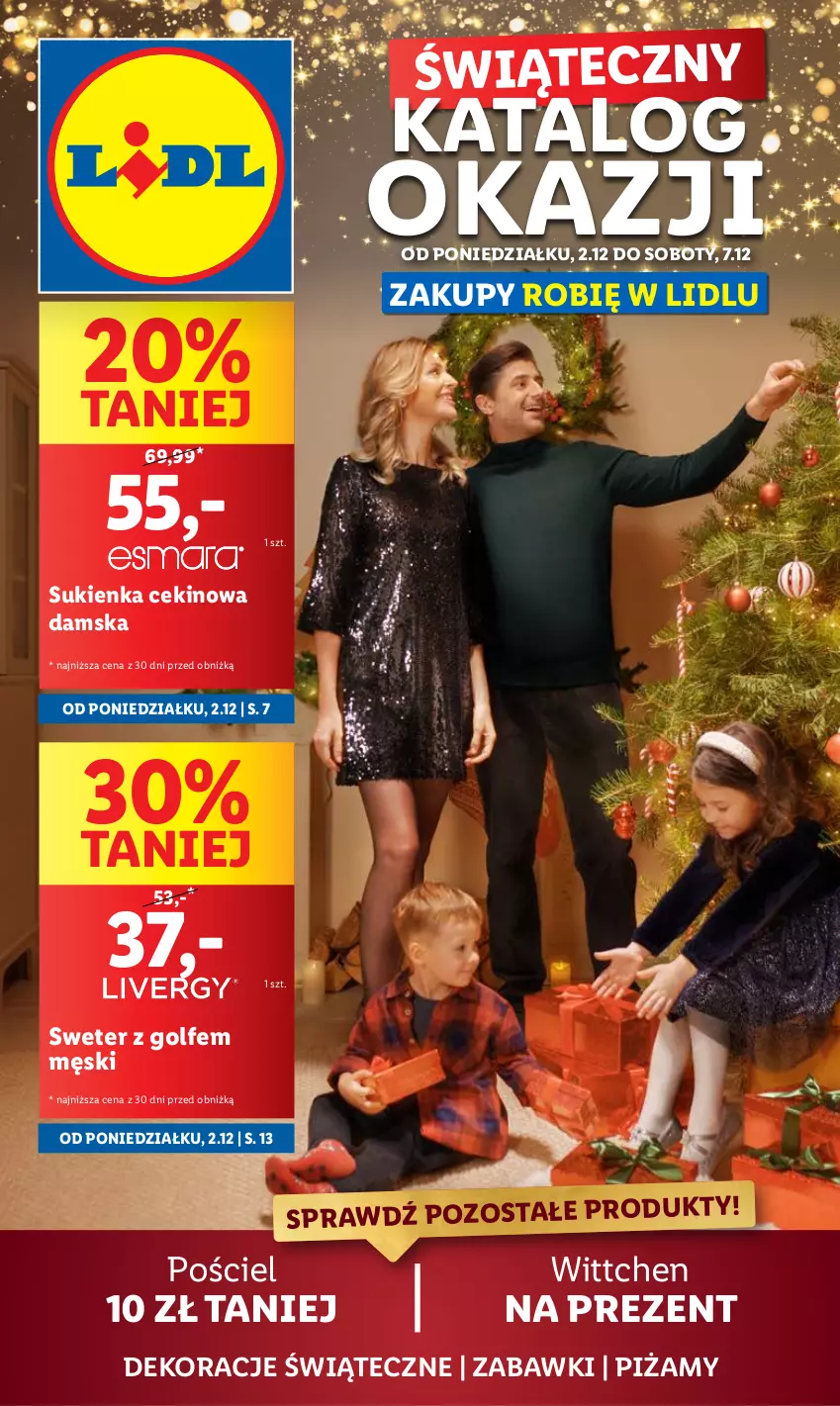 Gazetka promocyjna Lidl - GAZETKA - ważna 02.12 do 07.12.2024 - strona 1 - produkty: Pościel, Sukienka, Sweter, Wittchen