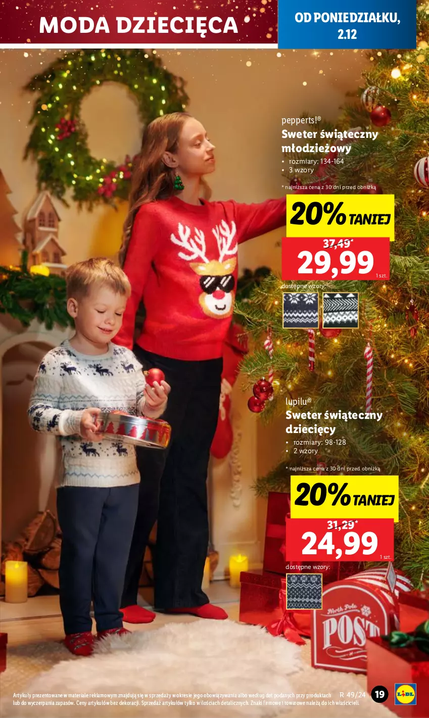 Gazetka promocyjna Lidl - GAZETKA - ważna 02.12 do 07.12.2024 - strona 19 - produkty: Dzieci, Moda, Sweter