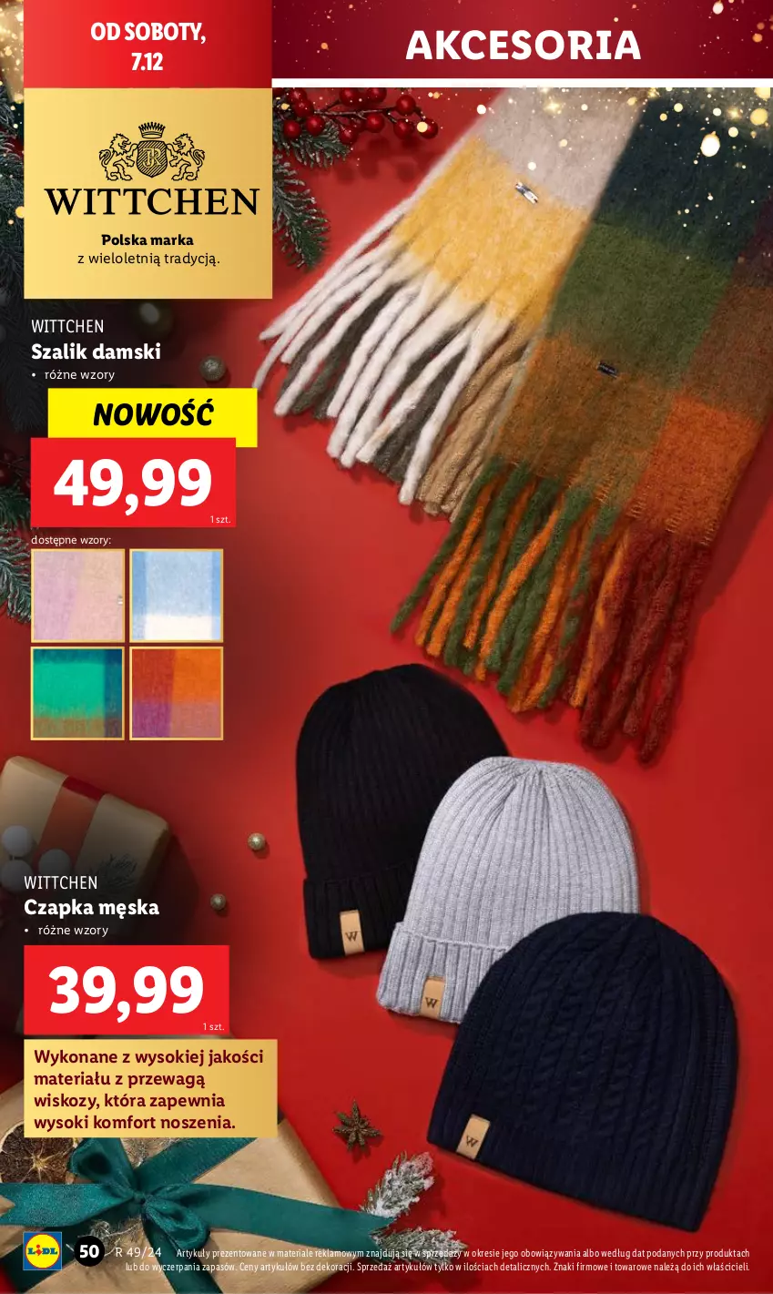 Gazetka promocyjna Lidl - GAZETKA - ważna 02.12 do 07.12.2024 - strona 56 - produkty: Czapka, Moda, Sok, Szal, Wittchen