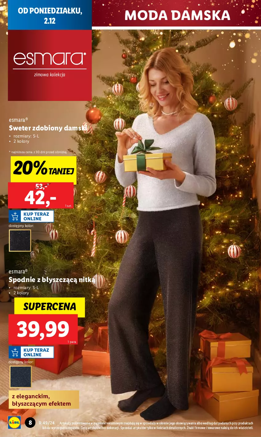 Gazetka promocyjna Lidl - GAZETKA - ważna 02.12 do 07.12.2024 - strona 8 - produkty: Moda, Spodnie, Sweter