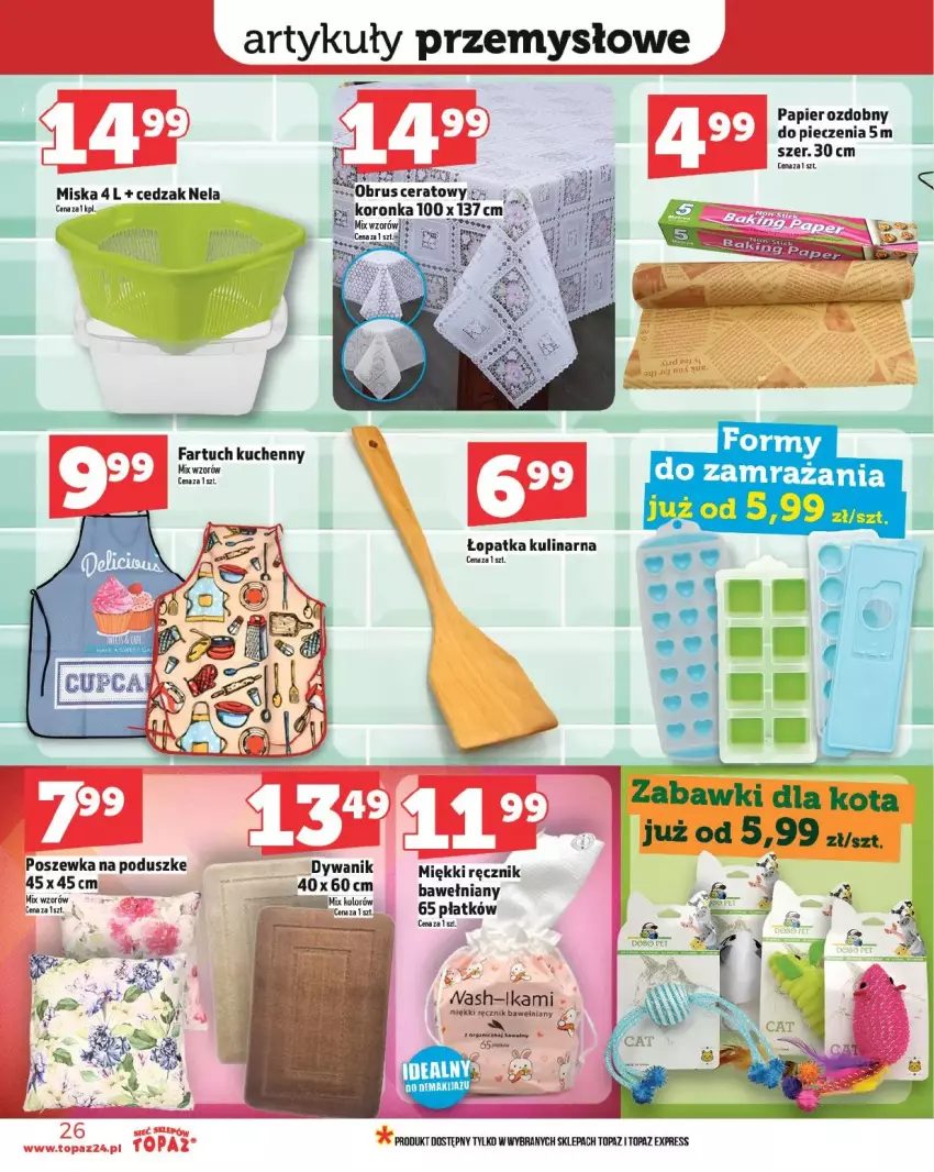 Gazetka promocyjna Topaz - ważna 15.05 do 21.05.2025 - strona 19 - produkty: Cedzak, Fa, Fartuch kuchenny, Miska, Mop, Papier, Papier ozdobny, Piec, Poszewka, Ręcznik, Top