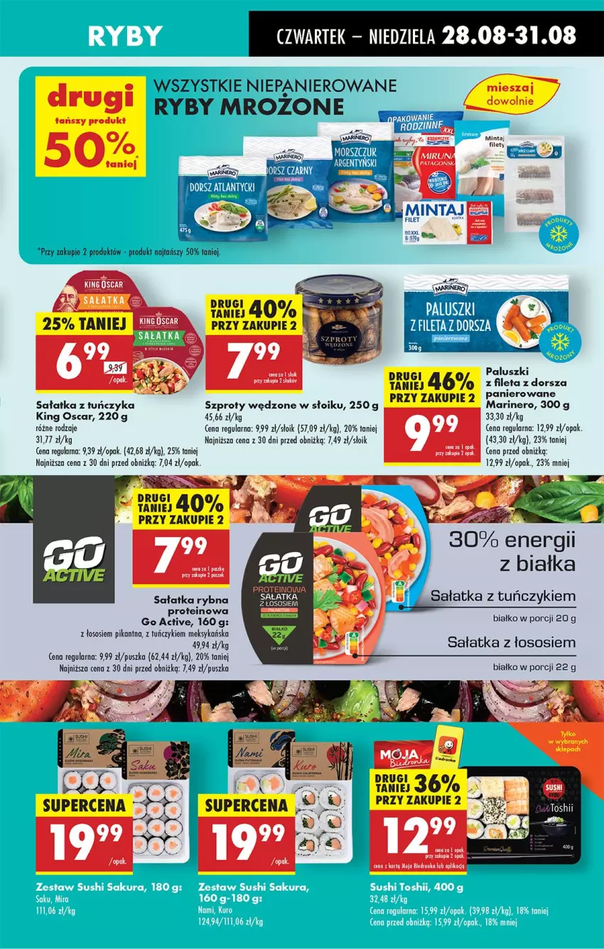 Gazetka promocyjna Biedronka - Od Czwartku - ważna 28.08 do 03.09.2025 - strona 31 - produkty: Dorsz, Por, Sałat, Sałatka, Sos, Szprot, Tuńczyk