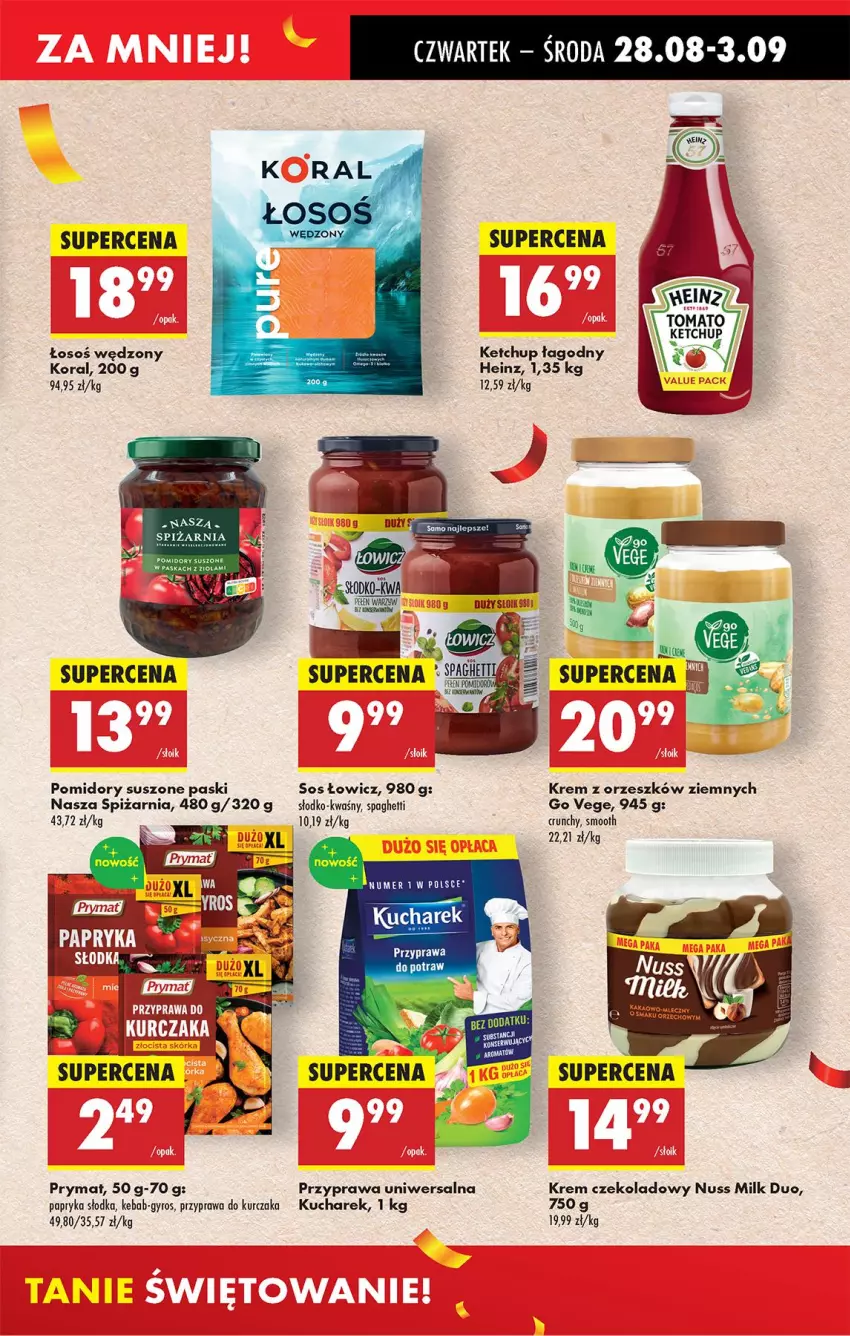 Gazetka promocyjna Biedronka - Od Czwartku - ważna 28.08 do 03.09.2025 - strona 39 - produkty: Fa, Gyros, Heinz, Kebab, Ketchup, Kucharek, LG, Papryka, Papryka słodka, Pomidory, Prymat, Przyprawa do potraw, Przyprawa uniwersalna, Sos, Spaghetti