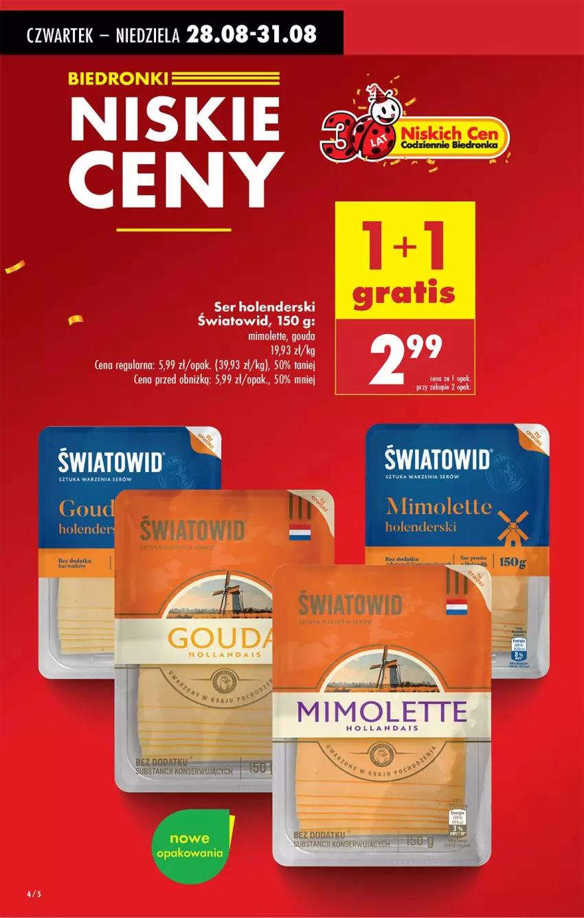 Gazetka promocyjna Biedronka - Od Czwartku - ważna 28.08 do 03.09.2025 - strona 4 - produkty: Gouda, Mimolette, Ser