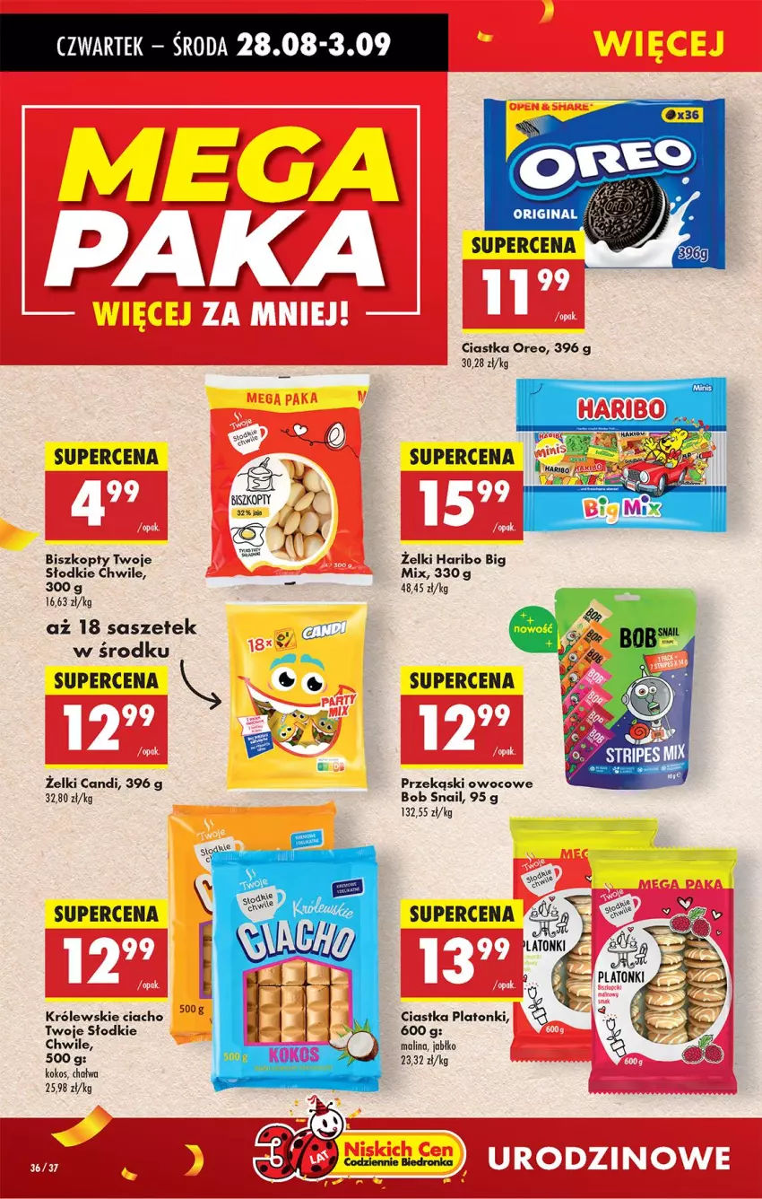 Gazetka promocyjna Biedronka - Od Czwartku - ważna 28.08 do 03.09.2025 - strona 40 - produkty: Biszkopty, Chałwa, Ciastka, Fa, Haribo, Kokos, Królewski, Oreo