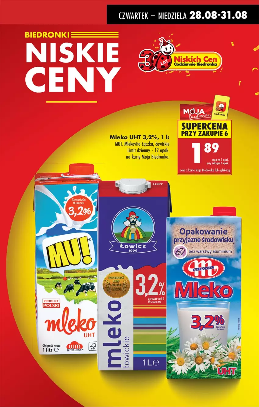 Gazetka promocyjna Biedronka - Od Czwartku - ważna 28.08 do 03.09.2025 - strona 5 - produkty: Mleko