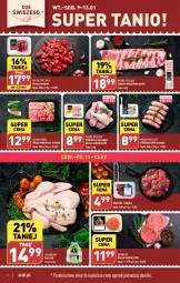 Gazetka promocyjna Aldi - Pełna oferta - Gazetka - ważna od 13.01 do 13.01.2024 - strona 6 - produkty: Kurczak, Mięso mielone, Gulasz wołowy, Por, Mięsne specjały, Burger, Kiełbasa biała, Kiełbasa, Mięso