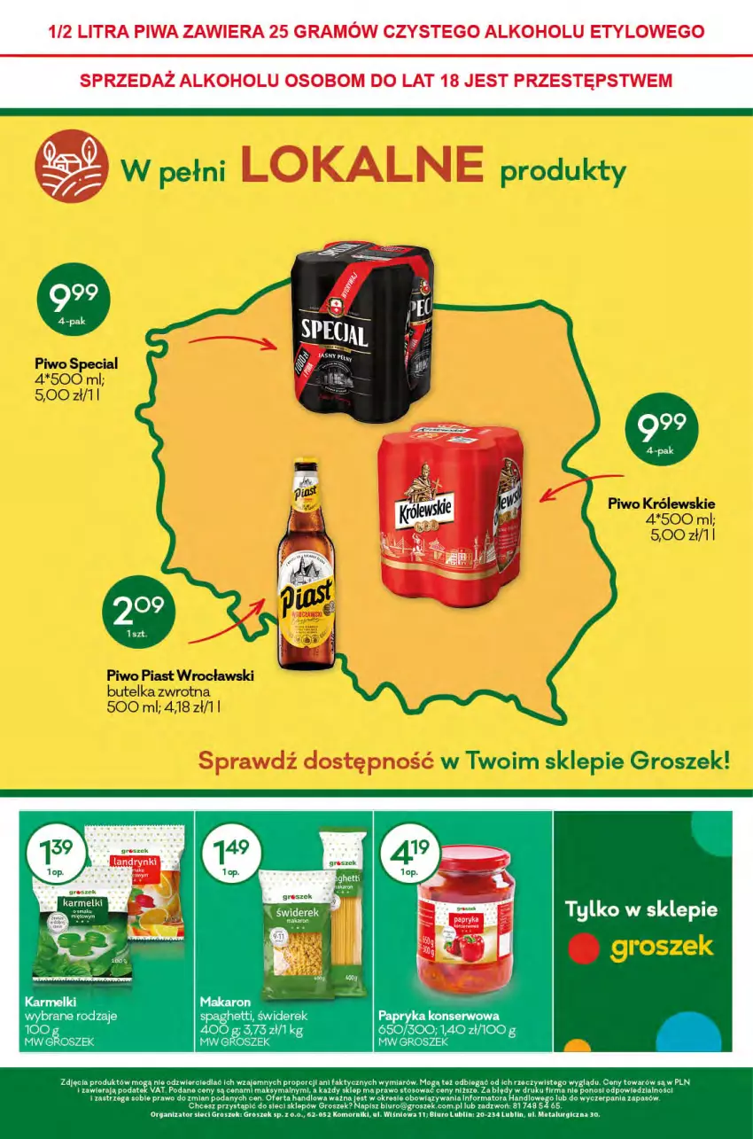 Gazetka promocyjna Groszek - Gazetka - ważna 08.04 do 20.04.2021 - strona 12 - produkty: Biuro, Fa, Gra, Groszek, Makaron, Papryka, Piwa, Por, Ser