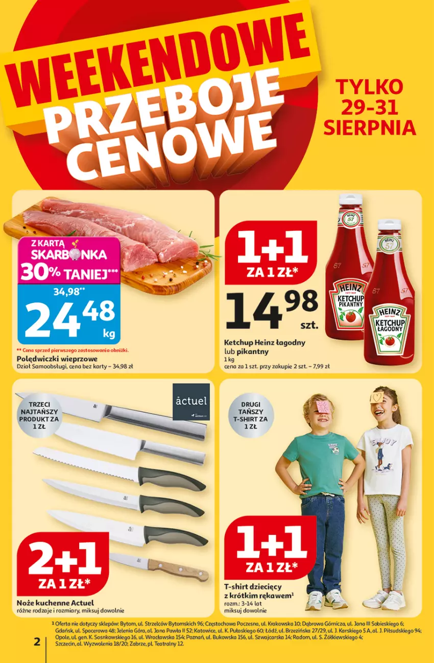 Gazetka promocyjna Auchan - Odlotowe ceny na start szkoły Hipermarket - ważna 28.08 do 03.09.2025 - strona 2 - produkty: Acer, Cars, Dzieci, Heinz, Ketchup, Noż, Sos, T-shirt