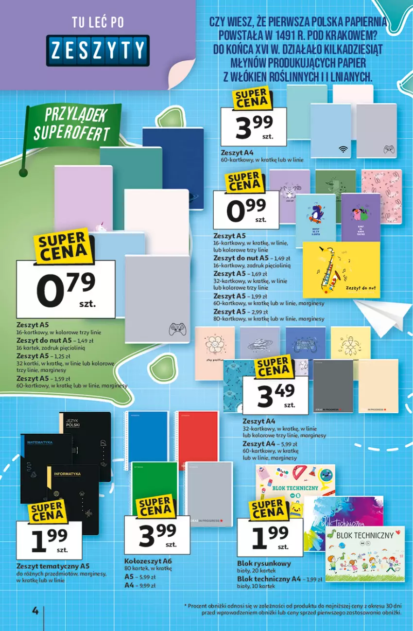 Gazetka promocyjna Auchan - Odlotowe ceny na start szkoły Hipermarket - ważna 28.08 do 03.09.2025 - strona 4 - produkty: Gin, Papier