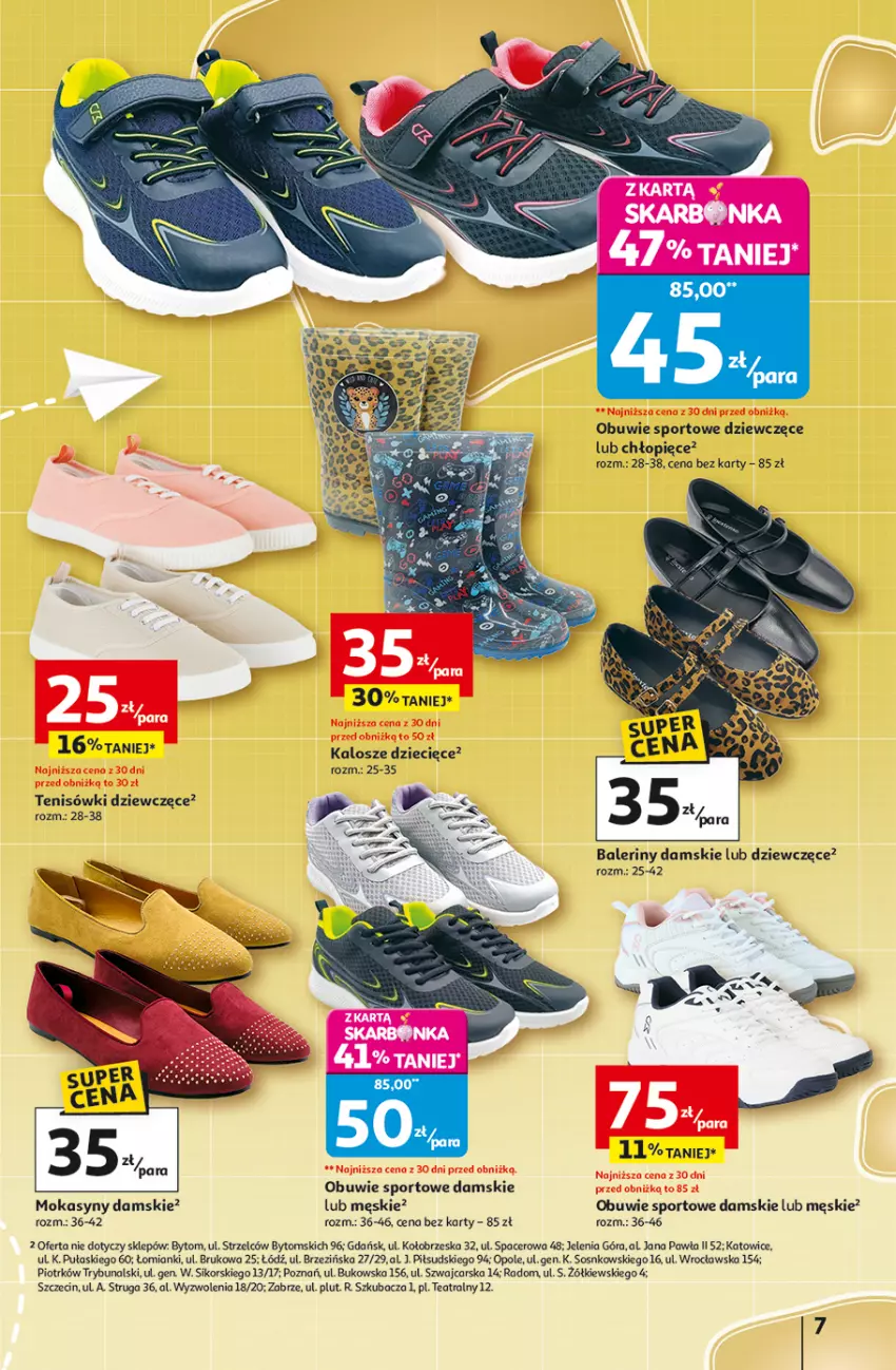 Gazetka promocyjna Auchan - Odlotowe ceny na start szkoły Hipermarket - ważna 28.08 do 03.09.2025 - strona 7 - produkty: Acer, Baleriny, Cars, Dzieci, Mokasyny, Obuwie, Por, Sos, Sport, Tenisówki