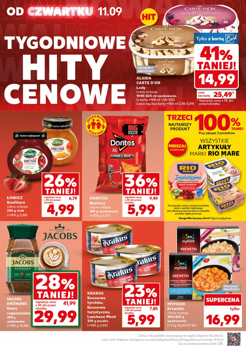 Gazetka promocyjna Kaufland - Mocny Start - ważna 15.09 do 17.09.2025 - strona 10 - produkty: Algida, Gala, Konfitura, LG, Por, Rio Mare, Sałat, Sałatka, Tuńczyk, Waga