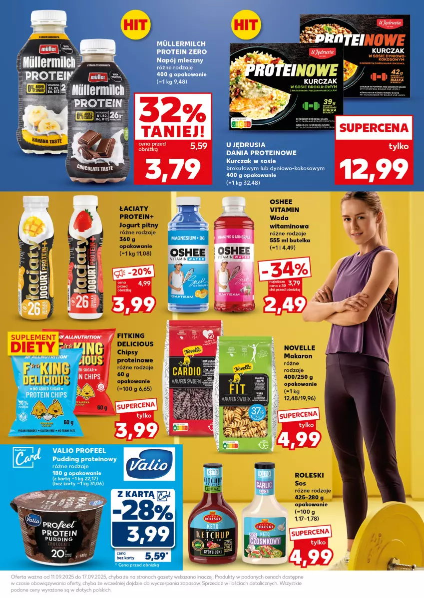 Gazetka promocyjna Kaufland - Mocny Start - ważna 15.09 do 17.09.2025 - strona 17 - produkty: Chipsy, Fa, Jogurt, Jogurt pitny, Kokos, Kurczak, Makaron, Napój, Napój mleczny, Oshee, Pudding, Sos, Woda