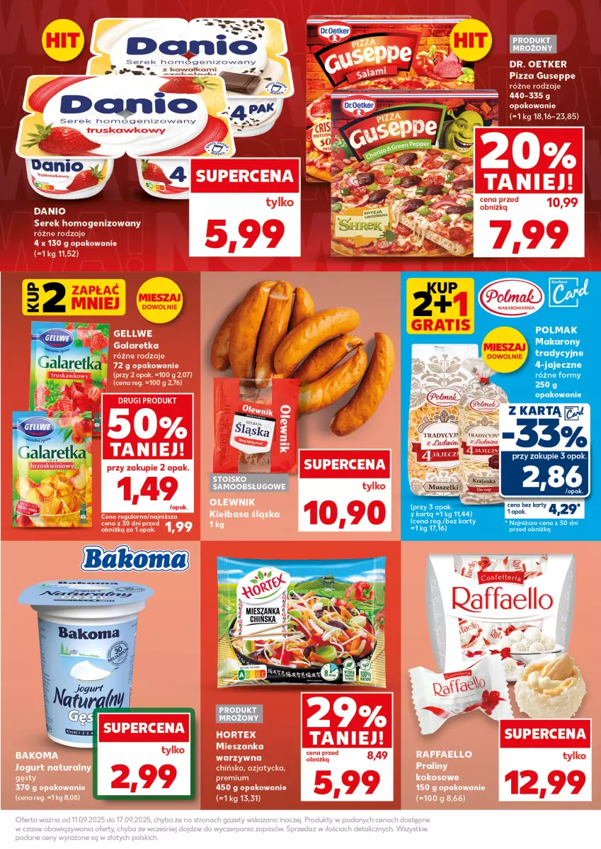 Gazetka promocyjna Kaufland - Mocny Start - ważna 15.09 do 17.09.2025 - strona 9 - produkty: Makaron, Olma, Pizza, Ser, Serek