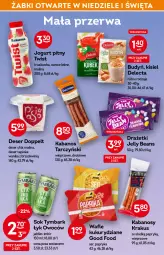 Gazetka promocyjna Żabka - Gazetka - ważna od 19.04 do 19.04.2022 - strona 34 - produkty: Jelly beans, Krakus, Sok, Ser, Jogurt, Papryka, Kisiel, Chia, Wafle, Tarczyński, Tymbark, Owoce, Kabanos, Deser, Delecta, Jogurt pitny, Budyń, Imbir