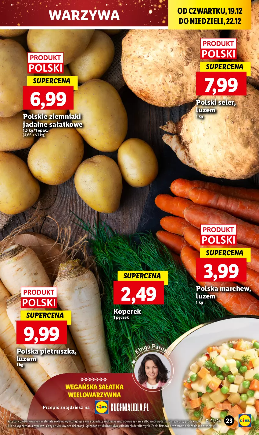 Gazetka promocyjna Lidl - GAZETKA - ważna 19.12 do 22.12.2024 - strona 27 - produkty: Pietruszka, Sałat, Sałatka, Warzywa, Ziemniaki