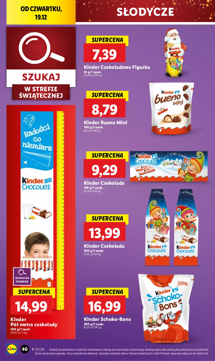 Gazetka promocyjna Lidl - GAZETKA - ważna 19.12 do 22.12.2024 - strona 44 - produkty: Czekolada, Kinder, Kinder Bueno