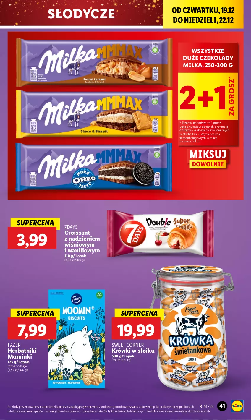 Gazetka promocyjna Lidl - GAZETKA - ważna 19.12 do 22.12.2024 - strona 45 - produkty: Croissant, Fa, Herbatniki, Milka