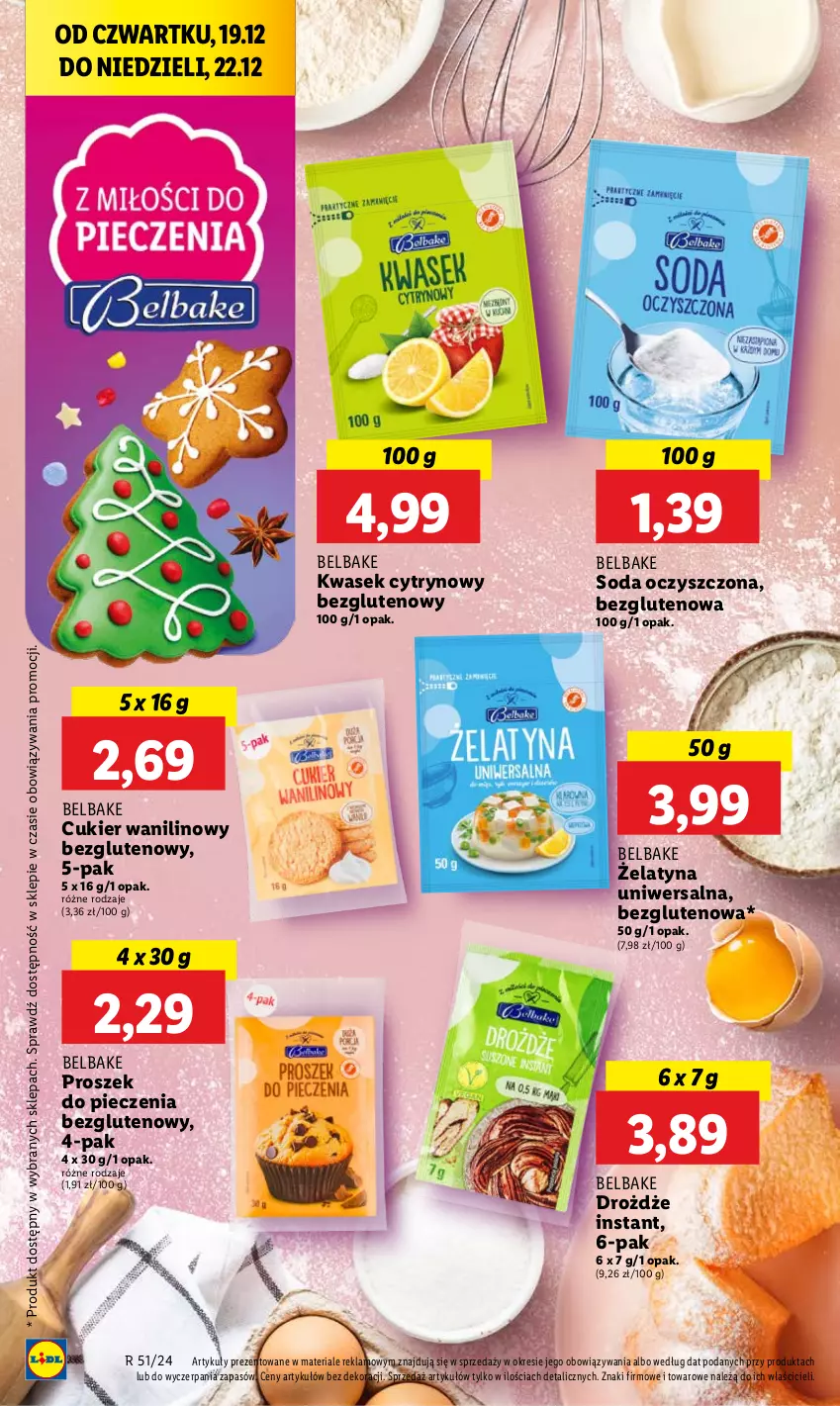 Gazetka promocyjna Lidl - GAZETKA - ważna 19.12 do 22.12.2024 - strona 48 - produkty: Cukier, Cukier wanilinowy, Drożdże, Piec, Proszek do pieczenia, Soda oczyszczona