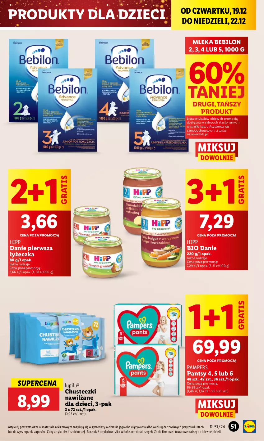 Gazetka promocyjna Lidl - GAZETKA - ważna 19.12 do 22.12.2024 - strona 57 - produkty: BEBILON, Chusteczki, Dzieci, Gra, HiPP, Pampers