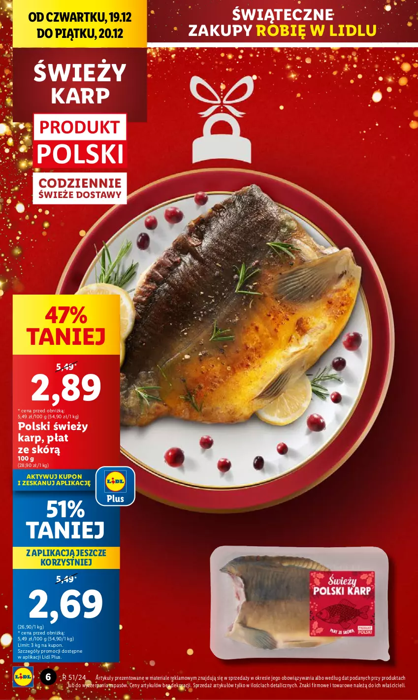 Gazetka promocyjna Lidl - GAZETKA - ważna 19.12 do 22.12.2024 - strona 6 - produkty: Karp