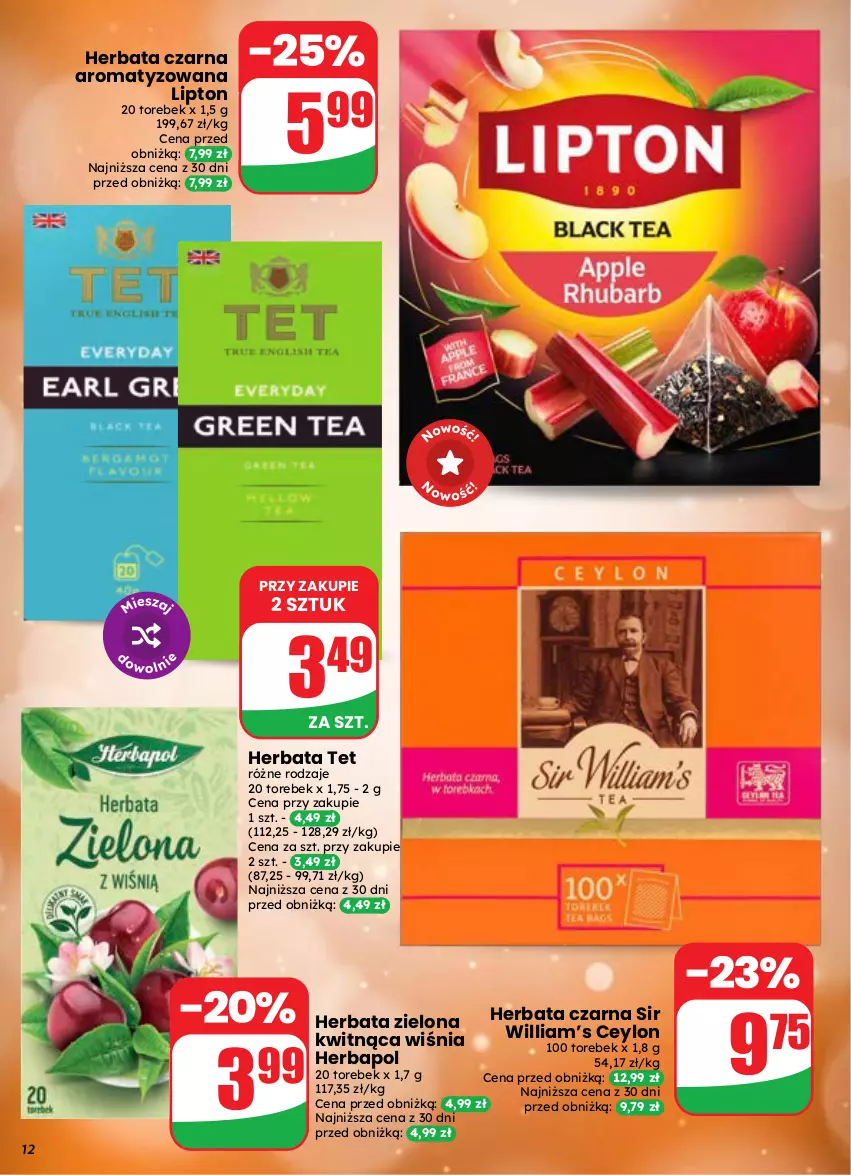 Gazetka promocyjna Dino - Gazetka 37 / 2026 - ważna 09.09 do 15.09.2026 - strona 12 - produkty: Herbapol, Herbata, Herbata czarna, Lipton