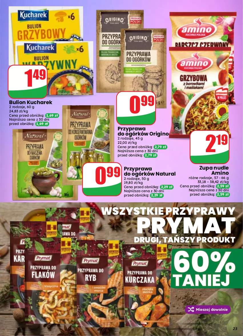 Gazetka promocyjna Dino - Gazetka 37 / 2026 - ważna 09.09 do 15.09.2026 - strona 23 - produkty: Bulion, Gin, Kucharek, Lion, Prymat, Przyprawy, Zupa
