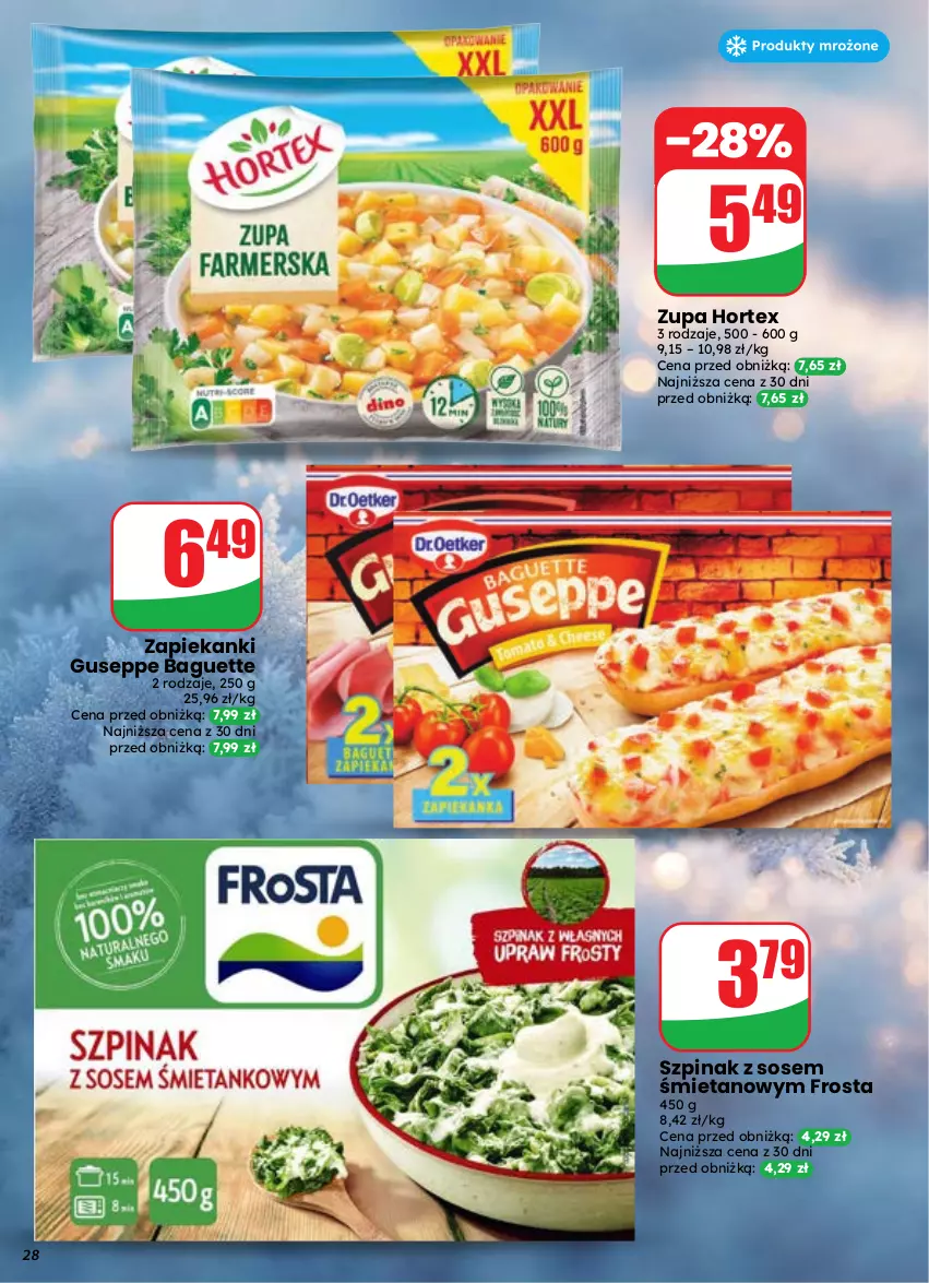 Gazetka promocyjna Dino - Gazetka 37 / 2026 - ważna 09.09 do 15.09.2026 - strona 28 - produkty: Frosta, Hortex, Sos, Szpinak, Zupa