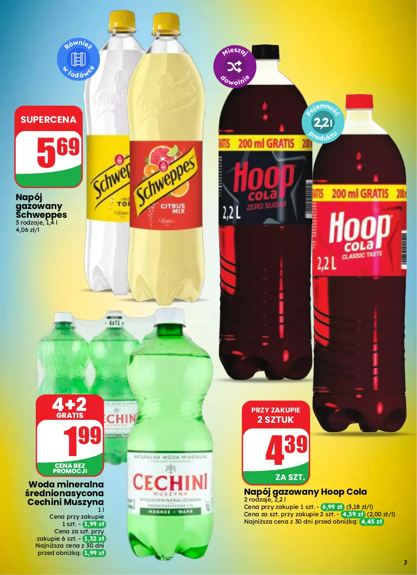 Gazetka promocyjna Dino - Gazetka 37 / 2026 - ważna 09.09 do 15.09.2026 - strona 3 - produkty: Gra, Hoop, Mus, Napój, Napój gazowany, Schweppes, Szyna, Woda, Woda mineralna