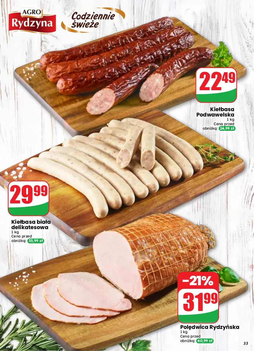 Gazetka promocyjna Dino - Gazetka 37 / 2026 - ważna 09.09 do 15.09.2026 - strona 33 - produkty: Kiełbasa, Kiełbasa biała, Kiełbasa podwawelska, Polędwica, Wawel