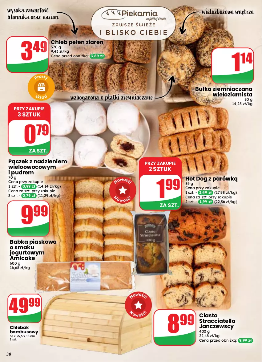 Gazetka promocyjna Dino - Gazetka 37 / 2026 - ważna 09.09 do 15.09.2026 - strona 38 - produkty: Amica, Babka, Bułka, Chleb, Chlebak, Hot dog, Jogurt, Pączek, Sok