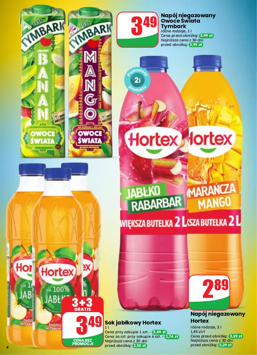 Gazetka promocyjna Dino - Gazetka 37 / 2026 - ważna 09.09 do 15.09.2026 - strona 4 - produkty: Gra, Hortex, Napój, Napój niegazowany, Owoce, Sok, Sok jabłkowy, Tymbark