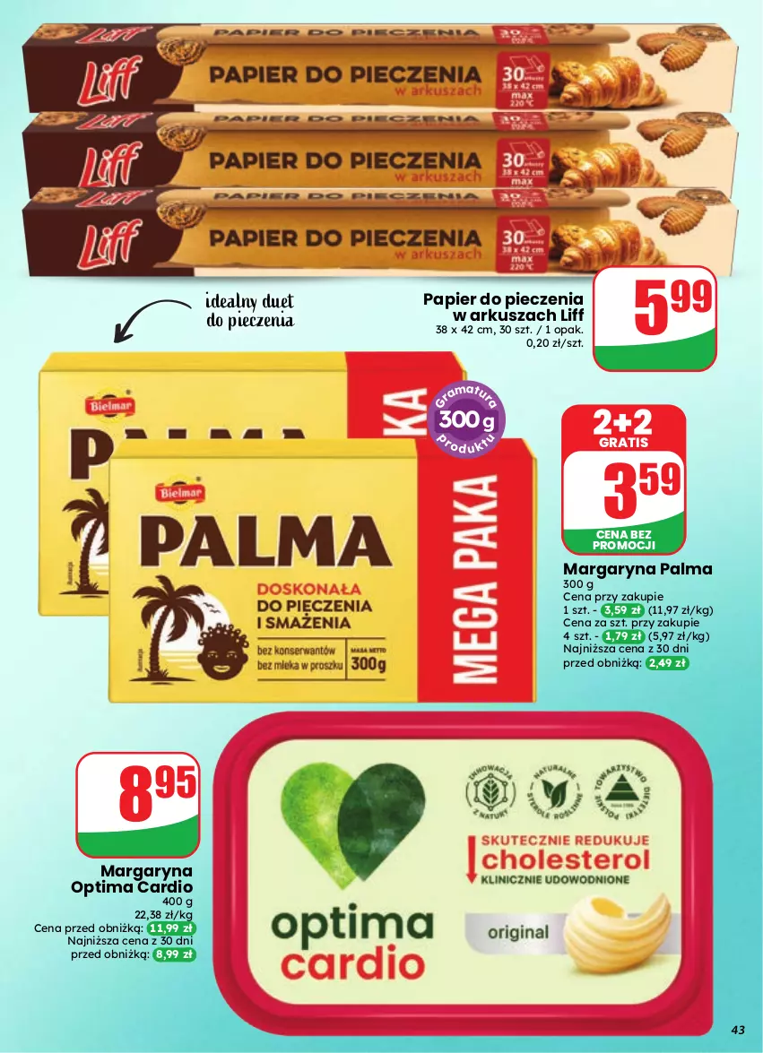 Gazetka promocyjna Dino - Gazetka 37 / 2026 - ważna 09.09 do 15.09.2026 - strona 43 - produkty: Gra, Margaryna, Optima, Optima Cardio, Palma, Papier, Papier do pieczenia, Piec