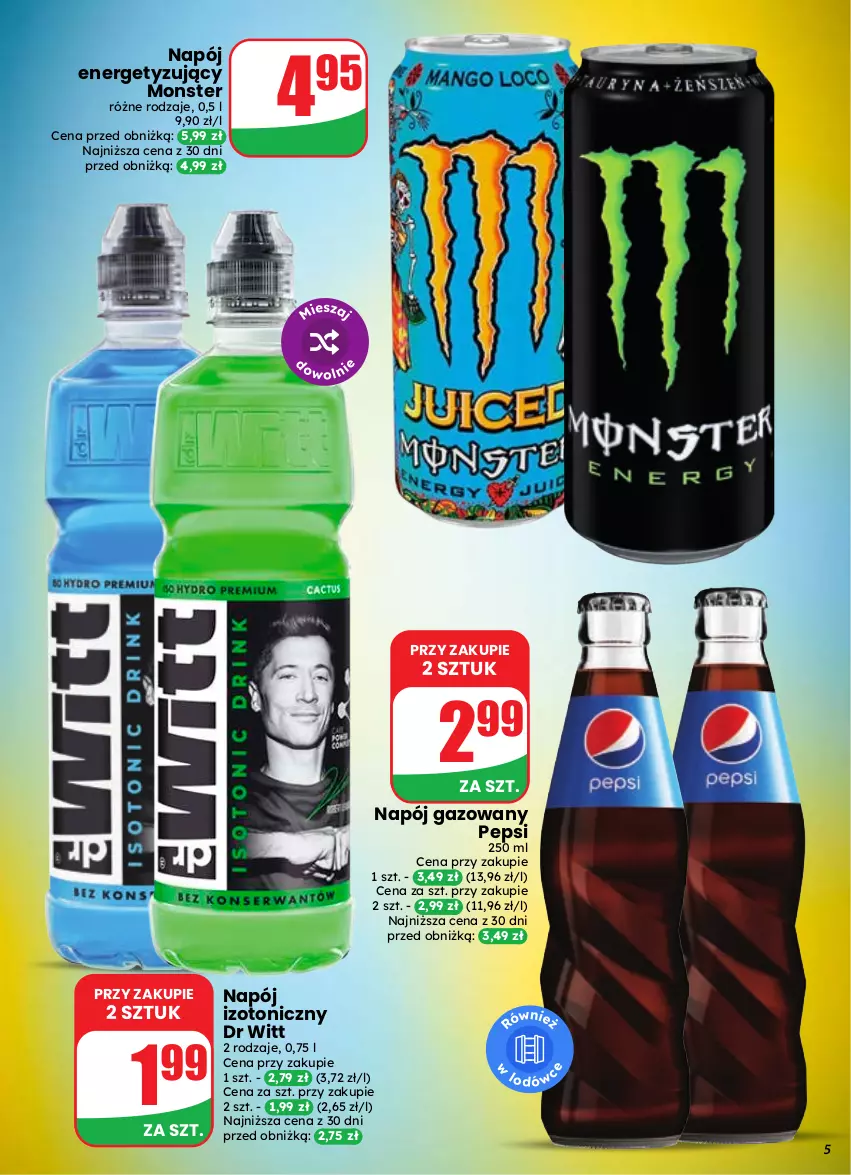 Gazetka promocyjna Dino - Gazetka 37 / 2026 - ważna 09.09 do 15.09.2026 - strona 5 - produkty: Napój, Napój gazowany, Napój izotoniczny, Pepsi